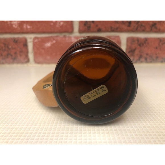 Mackinaw City Michigan Amber Glass Wooden Handle Beer Mug Collectible Souvenir - Picture 6 of 6